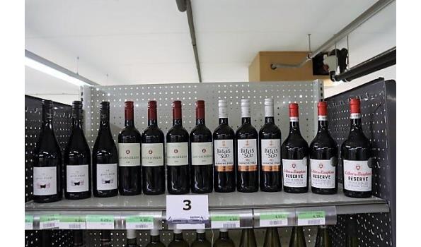 13 diverse flessen rode wijn